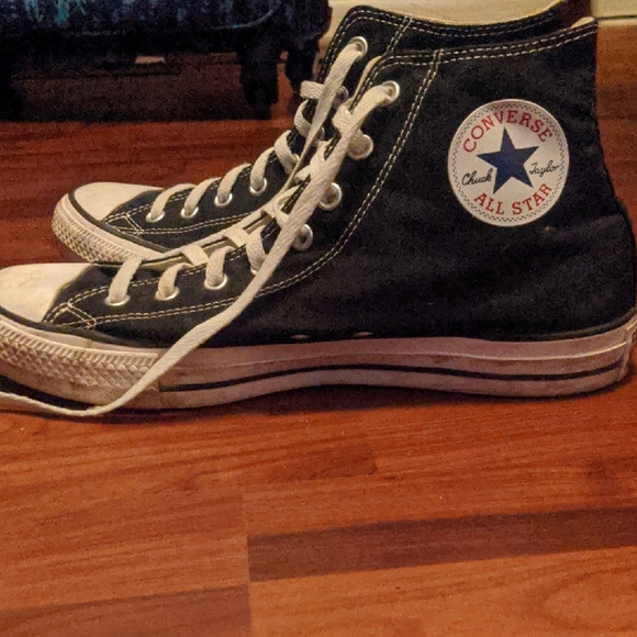 Converse Black and White High-Top Sneakers Men's Size 11 - Picture 2 of 6